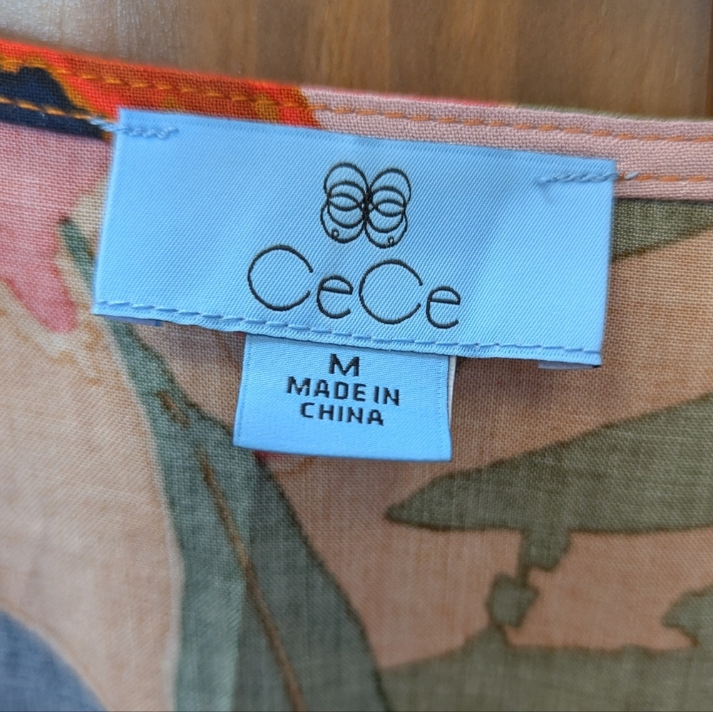 NWT, Floral Orange Maxi Dress By CeCe. Sz M #B69 - Picture 6 of 6